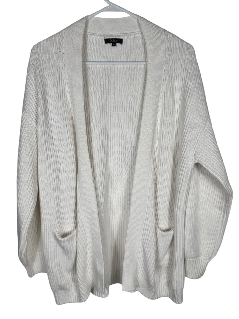 Quince 100% Organic Cotton Oversized Cardigan, Ivory, Size M - Picture 6 of 13